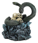 Coiled Attacking Snake On Mound of Skulls at Crystal Rock Quarry Figurine