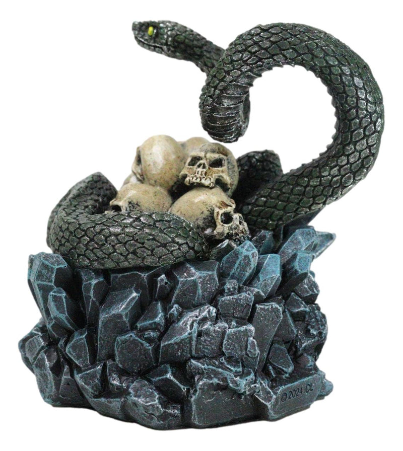 Coiled Attacking Snake On Mound of Skulls at Crystal Rock Quarry Figurine