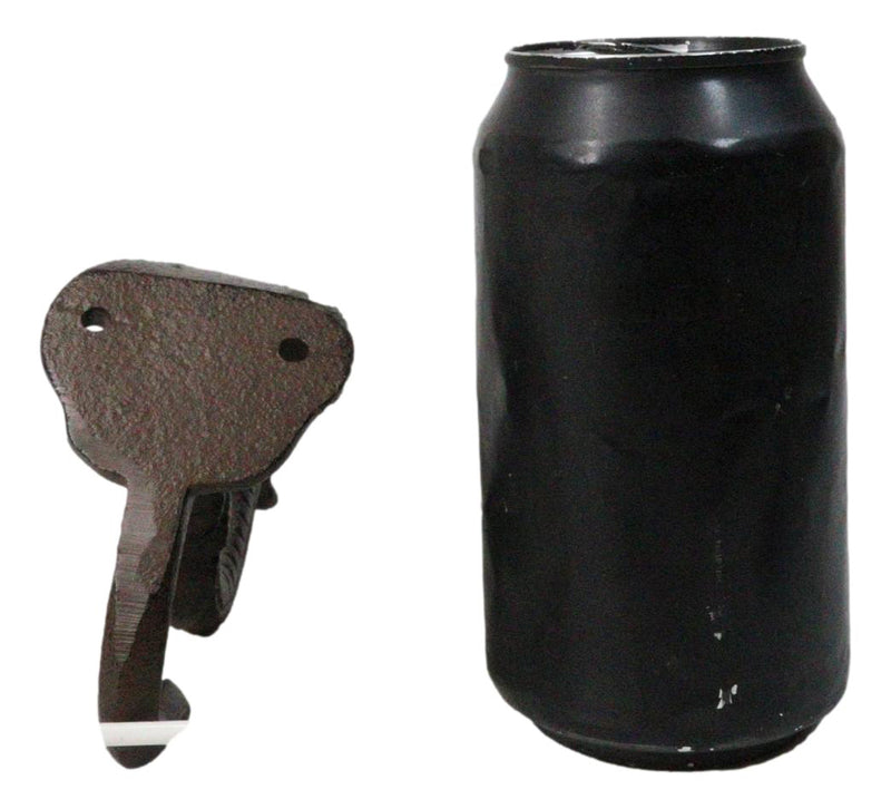 Pack Of 2 Rustic Cast Iron Safari Elephant Trunk Up Double Peg Wall Hook Hanger
