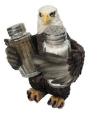 American Patriotic Bald Eagle Salt and Pepper Shaker Holder With Glass Shakers