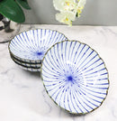 Pack Of 6 Fubuki Tokusa Made In Japan Round Flair Deep Plates Shallow Bowls 15oz