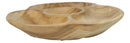 Rustic Live Edge Raw Limed Teak Wood Sectional Serving Dish Divided Tray 4 Parts