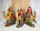 Nativity Three Wise Men Balthasar Caspar Melchior On Camels Figurine Set 12"H