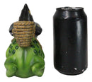 Merlin The Wizard Frog with Warlock Triple Moon Hat Backflow Incense Cone Burner