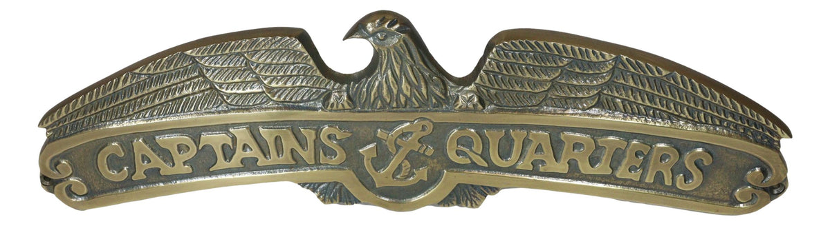 Nautical Marine Captains Quarters Eagle Sailor Anchor Aluminum Wall Decor Plaque - Ebros Gift