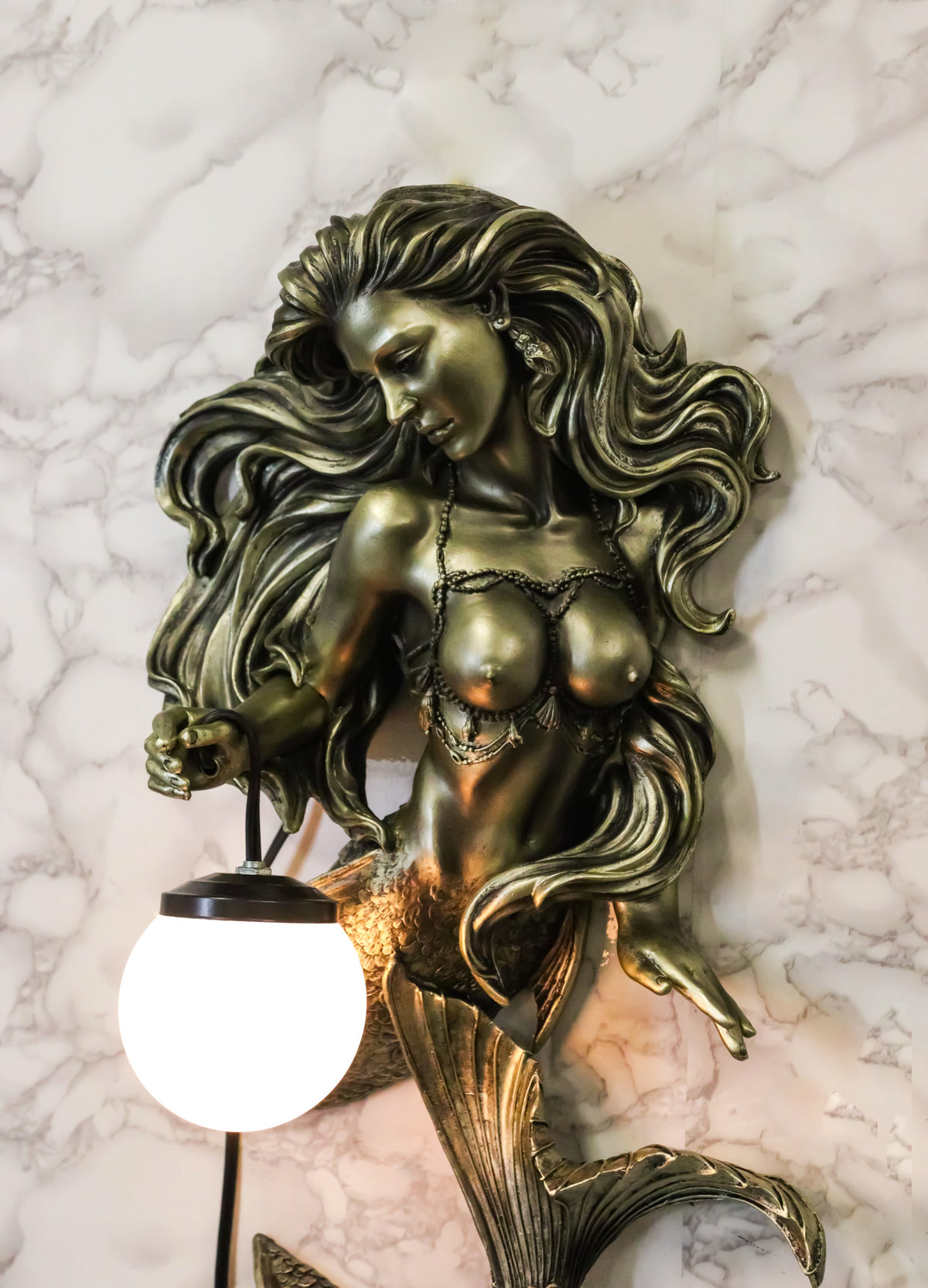 Ebros Gift Legendary Siren Mermaid The Odyssey LED Wall Lamp 22.25" H