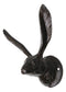 Large Rustic Cast Iron Whimsical Bunny Rabbit with Cute Ears Wall Hook Sculpture