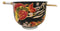 Black Oriental Koi Fishes Ceramic Donburi Ramen Soup Bowl With Chopsticks Set