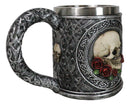 Love Never Dies Day Of The Dead Gothic Sugar Skull With Rose Flowers Coffee Mug