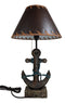 Rustic Sea Nautical Wharf Ship Anchor With Getty Ropes Table Lamp With Shade