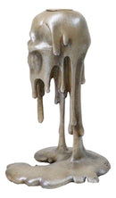 Wick of The Damned Melting Skull Brown Candlestick Taper Candle Holder FIgurine
