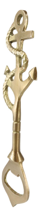 Set Of 2 Vintage Brass Metal Nautical Roped Ship Anchor Beer Bottle Hand Opener