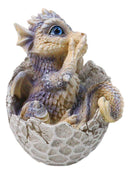 Adorable Blue Baby Dragon Hatchling Cracking Out of Egg Shell Figurine 4"H