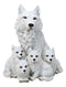 Winter Snow White Alpha Wolf Father With 4 Adorable Pup Cubs Figurine
