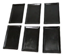 Pack of 6 Black Kokuyo Minimalist Wavy Rectangular Sushi Lunch Plates 7.75" L