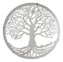 White 23"D Oversized Celtic Tree of Life Medallion Metal Wall Circle Plaque