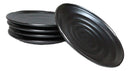 Pack Of 5 Black Tetsu Kesho Collection Porcelain Round Dinner Plates 8.75" D