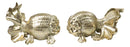 Pack of 2 Nautical Marine Goldfishes Gold Fish Sculptures In Gold Leaf Finish
