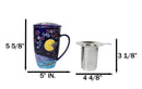 Blue Moon Fuji Mountain 15oz Porcelain Tea Mug With Lid Stainless Steel Infuser
