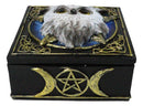 Snowy Owl Trinket Box, 5 x 5 Inch Decorative Keepsake Box with Celtic Knotwork
