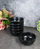 Pack Of 6 Black Silk Melamine Rice Miso Soup Salad Appetizer Shallow Bowls 12oz