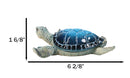 Marine Swimming Blue Shell Sea Turtle Decorative Jewelry Trinket Box Figurine