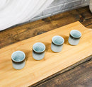 Set of 4 Artistic Blue Sky Stars Seikai Porcelain 1.25oz Ochoko Yuzu Cups