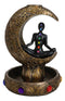 7 Chakra Gems Yoga Avatar Meditating On Crescent Moon Backflow Incense Holder