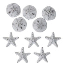 Marine Coastal Faux Bronze Sea Turtle Sand Dollars Starfishes Tic Tac Toe Set