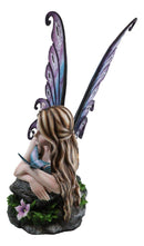 Castle On A Cloud Lavender Fairy Daydreaming With Butterfly Large Statue 23"L