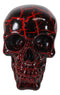 Red Lightning Thunder Bolt Punk Rock Black Skull Figurine Ossuary Macabre Art