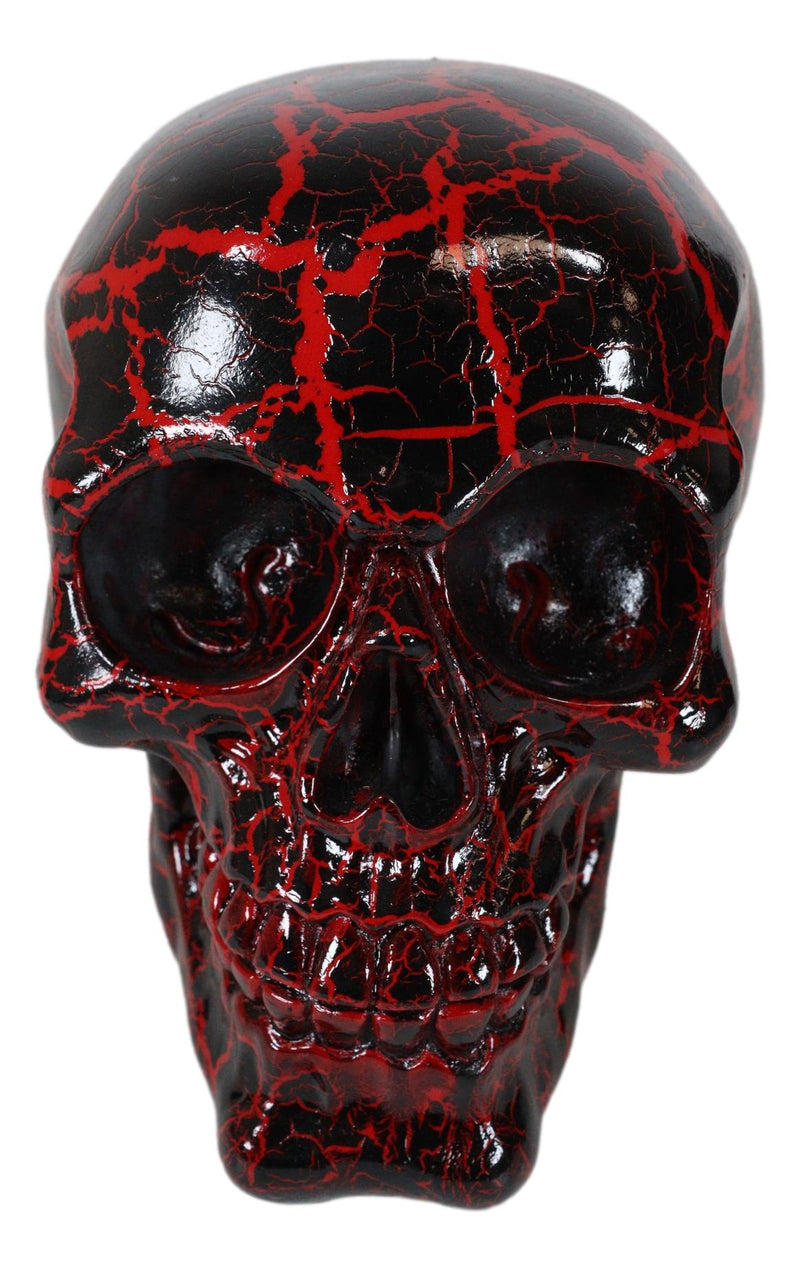 Red Lightning Thunder Bolt Punk Rock Black Skull Figurine Ossuary Macabre Art