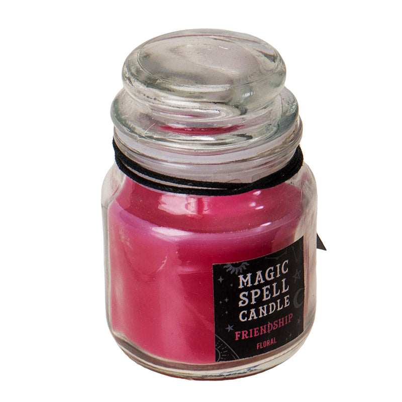 Set of 3 Wicca Halloween Ritual Floral Friendship Spell Candle in Glass Jar