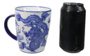 Pack Of 4 Japanese Blue And White Ryu Dragon King Porcelain Mug Cups 12oz