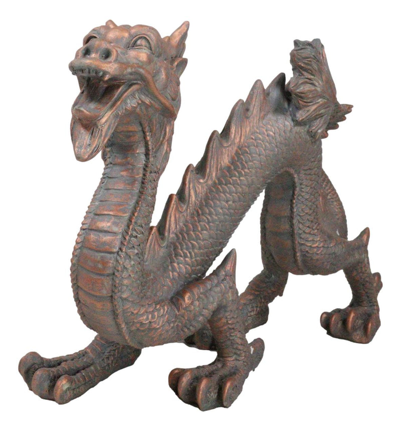 Feng Shui Far East Oriental Mushu Chinese Dragon King On Four Legs Figurine 12"L