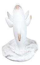 Antique White Ocean Marine Great White Sharks Rising Above Water Wine Holder