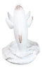 Antique White Ocean Marine Great White Sharks Rising Above Water Wine Holder
