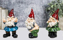 Set of 3 Rude Old Mr Gnomes Flipping The Bird Mooning and Conniving Figurines