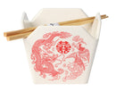 Dragon And Phoenix Feng Shui Takeout To Go Box Serving Bowl With Chopsticks Set