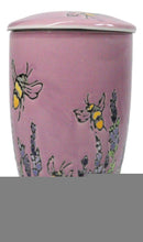 Pink Spring Honeybee 15oz Porcelain Tea Mug With Lid And Stainless Steel Infuser