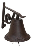 Large Cast Iron Rustic Western Traditional Door Wall Dinner Yard Farm Bell Decor