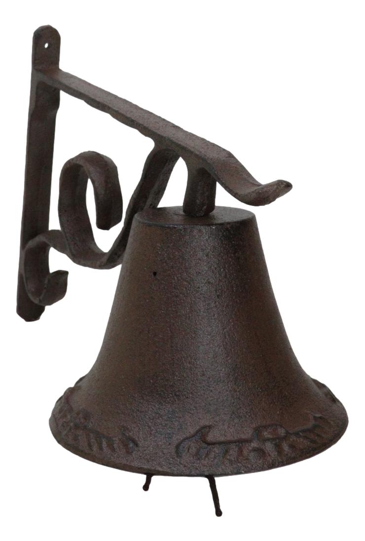 Large Cast Iron Rustic Western Traditional Door Wall Dinner Yard Farm Bell Decor