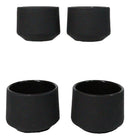 Black Modern Cylindrical Japanese Tetsubin Style Cast Iron Tea Cups Set of 4