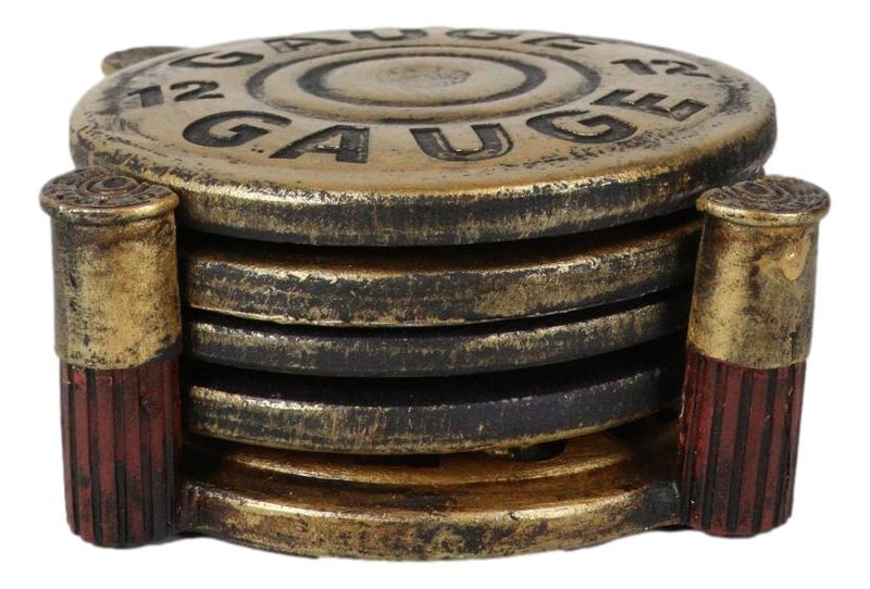 Western 12 Gauge Shotgun Bullet Shells Hunter's Ammo Coaster Set With 4 Coasters