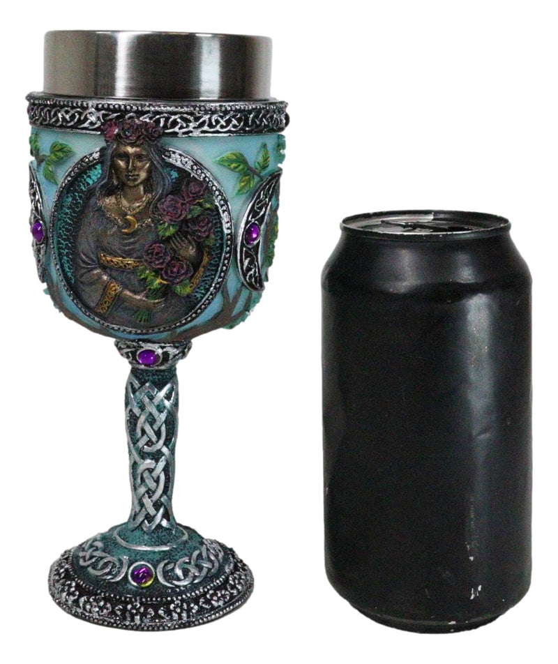 Wicca Triple Moon Goddess Maiden Mother Crone Witchcraft Wine Goblet Chalice 5oz