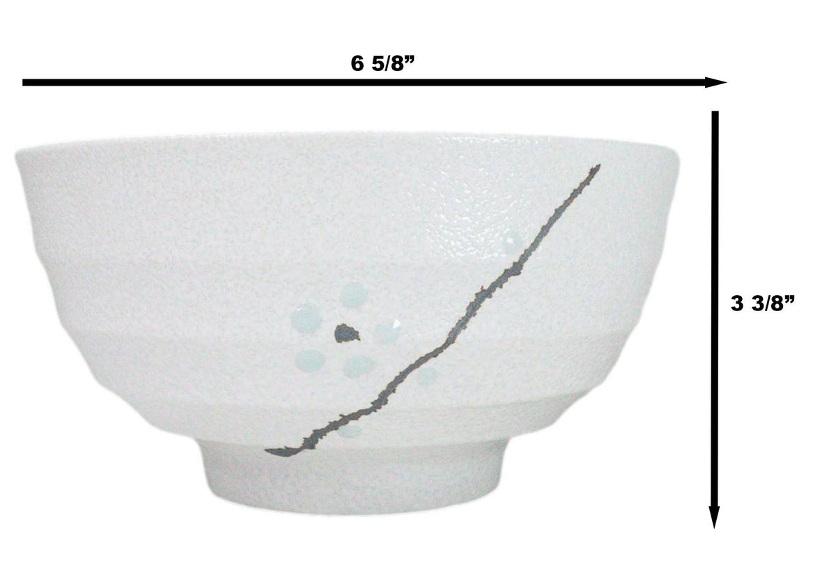 Set Of 5 Ceramic Yukino Hana Collection Medium Soup Cereal Salad Rice Bowls 24oz