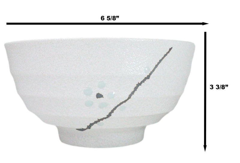 Set Of 5 Ceramic Yukino Hana Collection Medium Soup Cereal Salad Rice Bowls 24oz