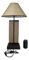 Rustic Western Triple Lone Stars Wood And Metal Bedside Desktop Table Lamp