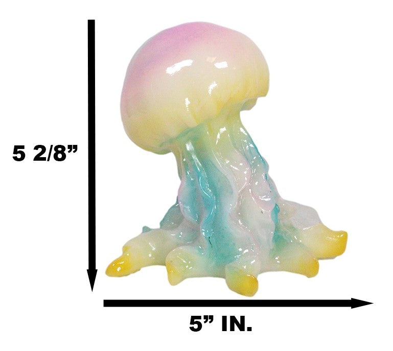Nautical Colorful LED Glow Light Acrylic Resin Jellyfish Sea Jellies Figurine