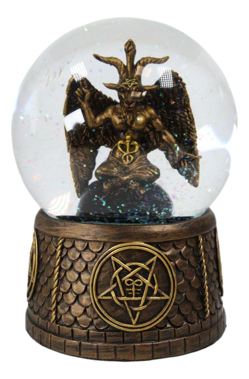 Occult Eliphaz Levi Sabbatic Goat Baphomet Solve Et Coagula Glitter Water Globe